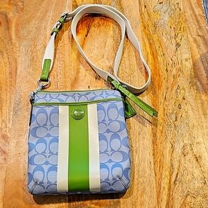 Coach Blue and Green Crossbody